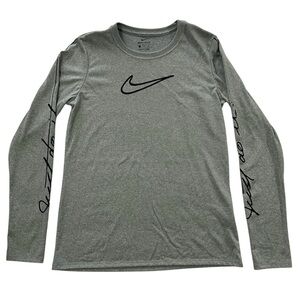 Nike Dri-Fit Long Sleeve Tee - Small, Grey